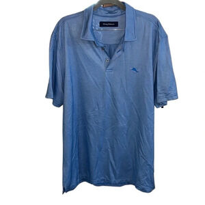 Tommy Bahama Blue Short Sleeve Polo Shirt Size XL